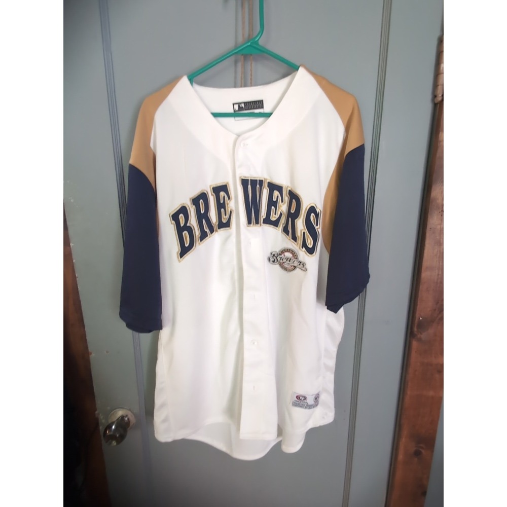 Milwaukee Brewers Dynasty Men Embroidered Gray Baseball Jersey MLB Large